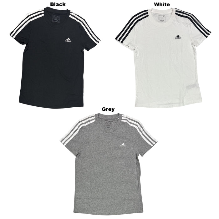Adidas Women's 100% Cotton Essentials Slim 3-Stripes T-Shirt