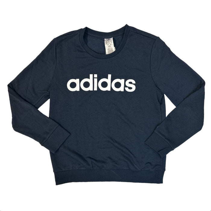 Adidas Women's Essentials Logo Long Sleeve Ribbed Crewneck Sweatshirt