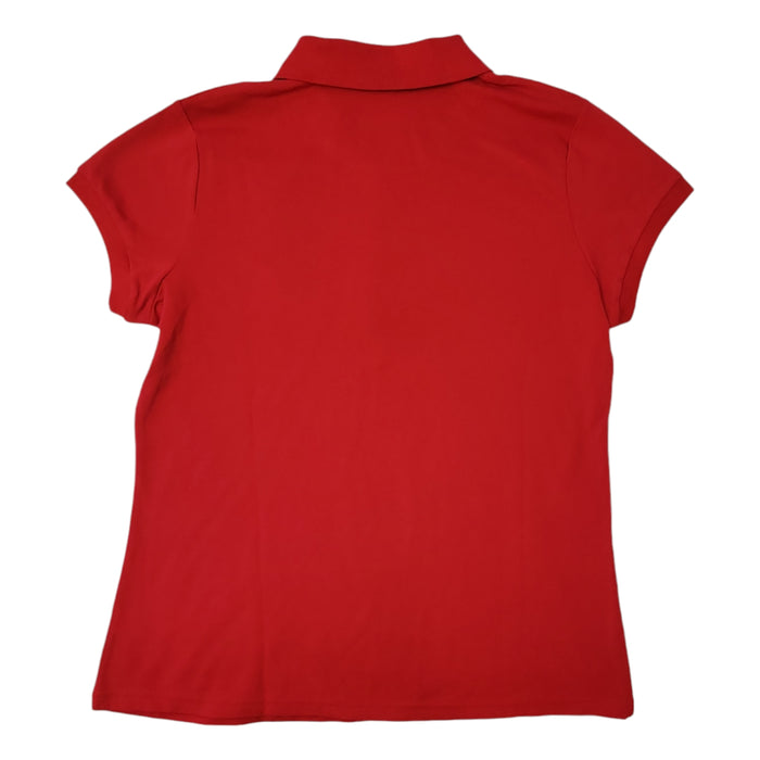 Nautica Girl's Short Sleeve Tagless Button Up Performance Uniform Polo