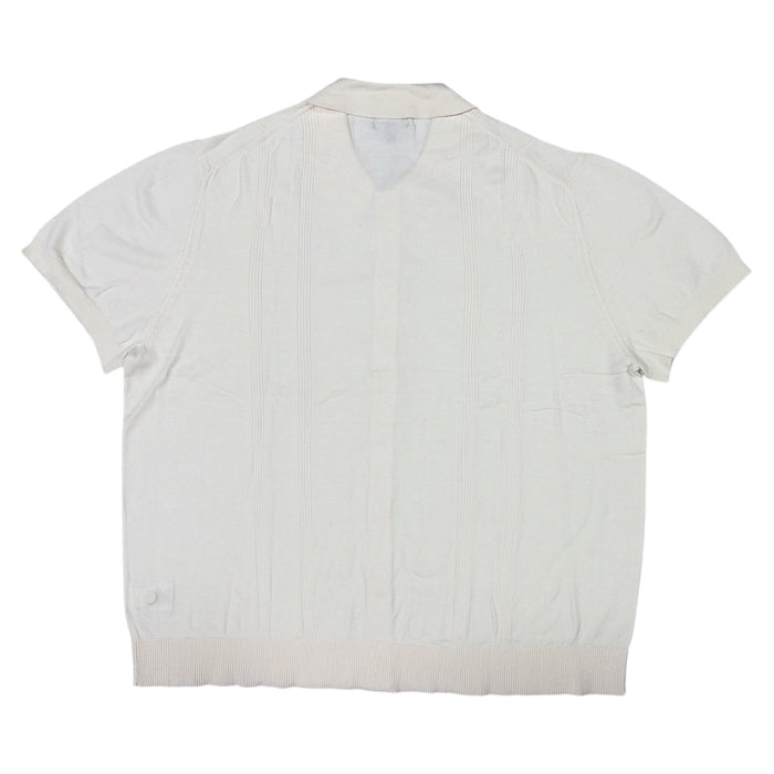 DKNY Men's Regular Fit Short Sleeve Rib Knit Button Front Sweater