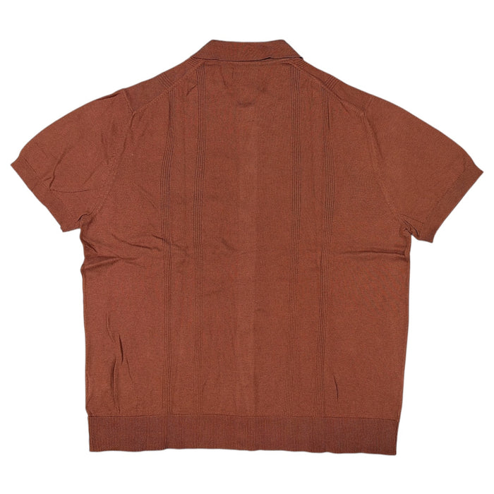 DKNY Men's Regular Fit Short Sleeve Rib Knit Button Front Sweater