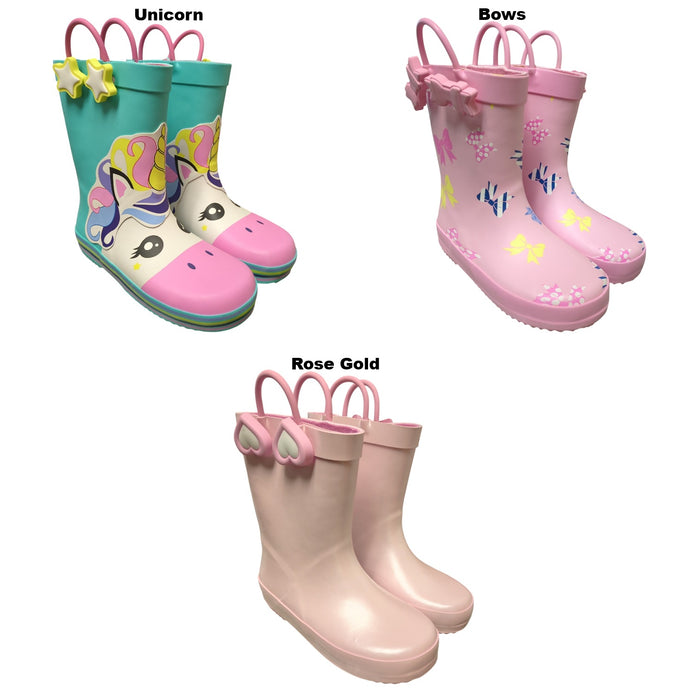 Member's Mark Toddler Girls Cotton Lined Rubber Rain Boot