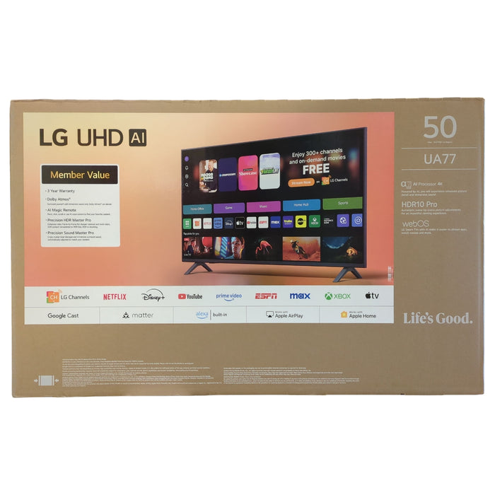 LG 50" Class UA7700 Series 4K UHD Smart TV, 50UA7700AUA