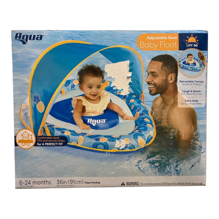 Aqua Splash And Play Adjustable Seat Baby Float with Retractable Canopy