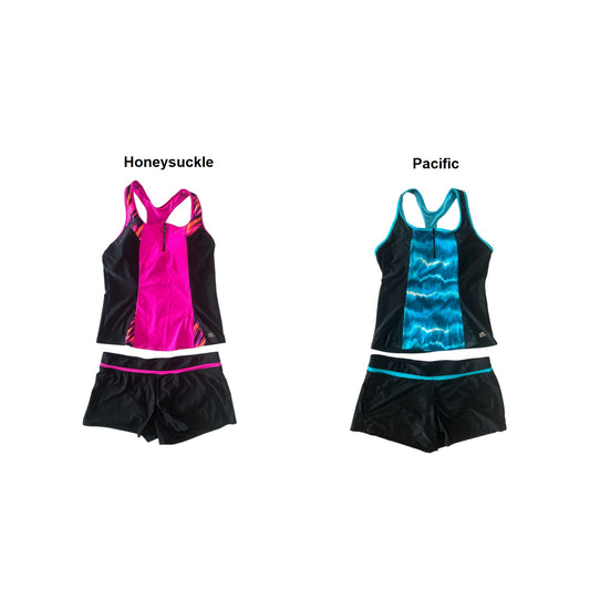 ZeroXposur Women's 2 Piece Scuba Tankini & Shorts Swimsuit Set
