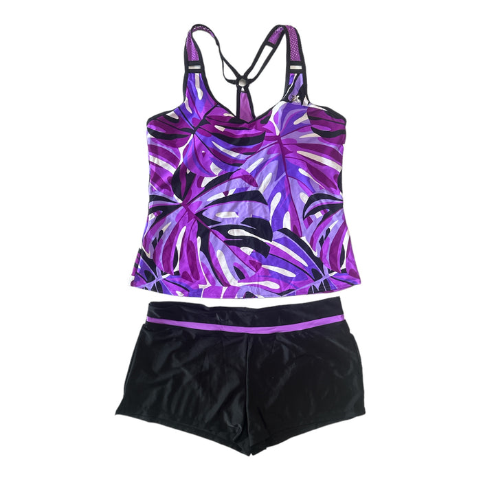 ZeroXposur Women's O-Ring Action Tankini & Short Swimsuit Set