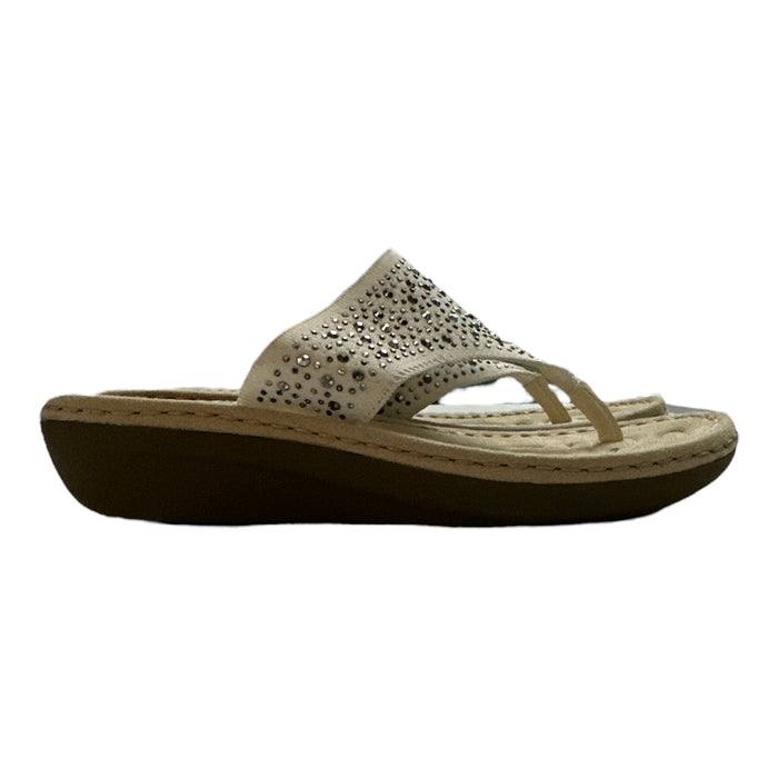 Cliffs By White Mountain Women's Cushioned Insole Bling Wedge Sandal