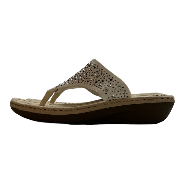 Cliffs By White Mountain Women's Cushioned Insole Bling Wedge Sandal