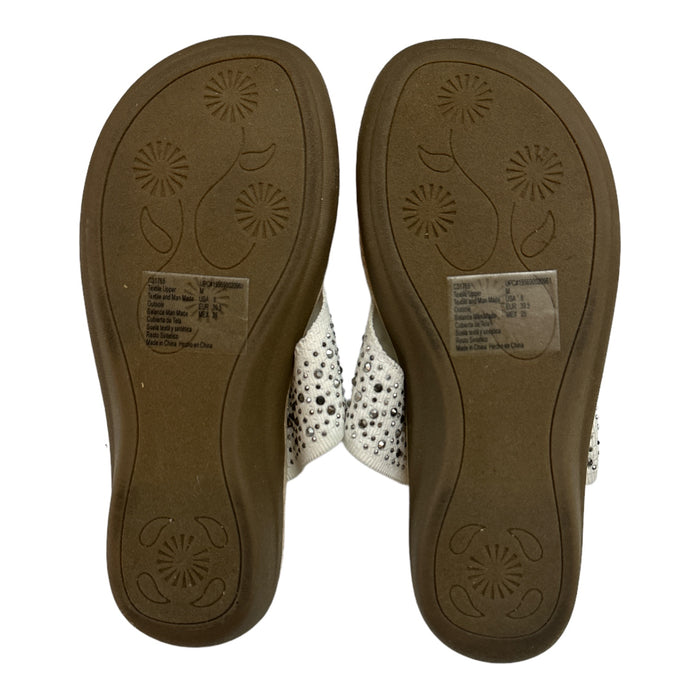 Cliffs By White Mountain Women's Cushioned Insole Bling Wedge Sandal