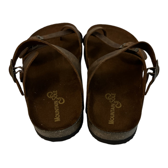 Mountain Sole Women's Easy Slip-On Two Loop Design Leather Sandals