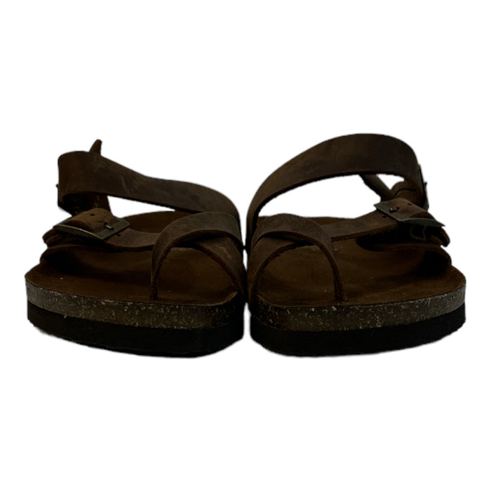 Mountain Sole Women's Easy Slip-On Two Loop Design Leather Sandals