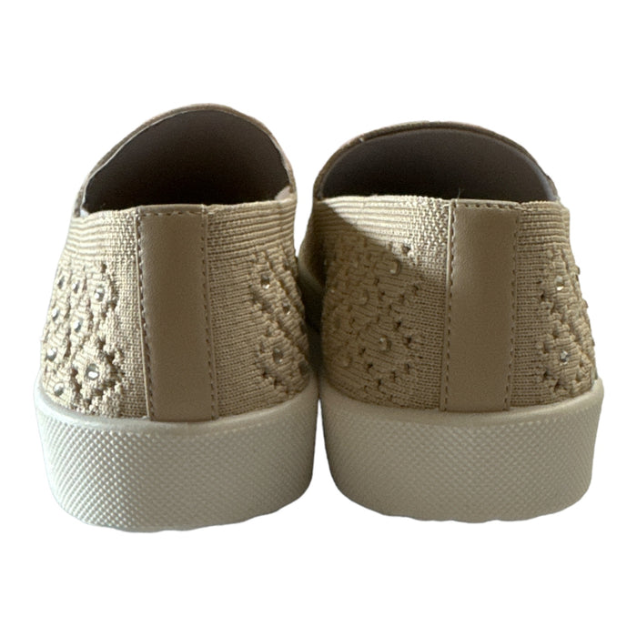 White Mountain Women's Knit Bling Slip On Comfortable Athletic Bottom Sneaker, 990307186