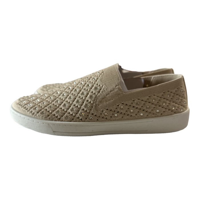 White Mountain Women's Knit Bling Slip On Comfortable Athletic Bottom Sneaker, 990307186