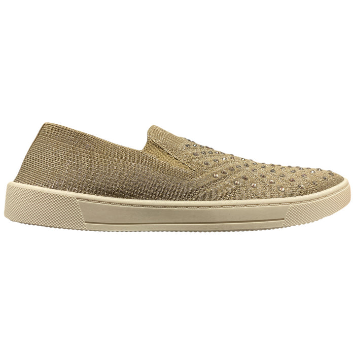 White Mountain Women's Slip-On Stretch Bling Sneaker