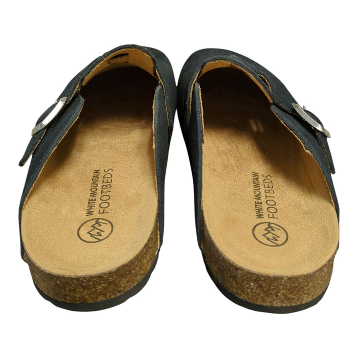 White Mountain Women's Genuine Suede Adjustable Buckle Slip-on Clog