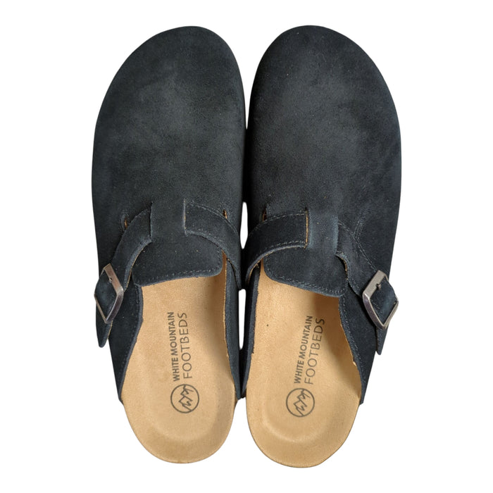 White Mountain Women's Genuine Suede Adjustable Buckle Slip-on Clog
