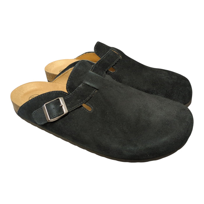 White Mountain Women's Genuine Suede Adjustable Buckle Slip-on Clog