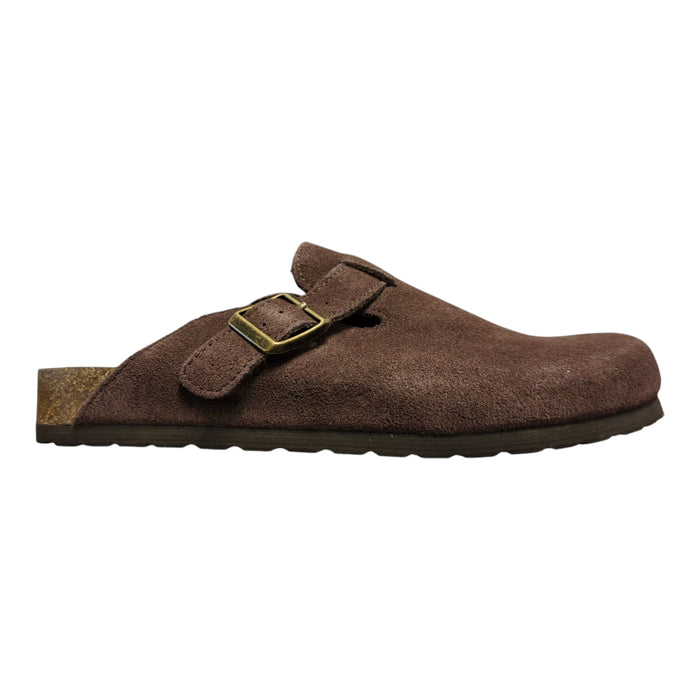 White Mountain Women's Genuine Suede Adjustable Buckle Slip-on Clog