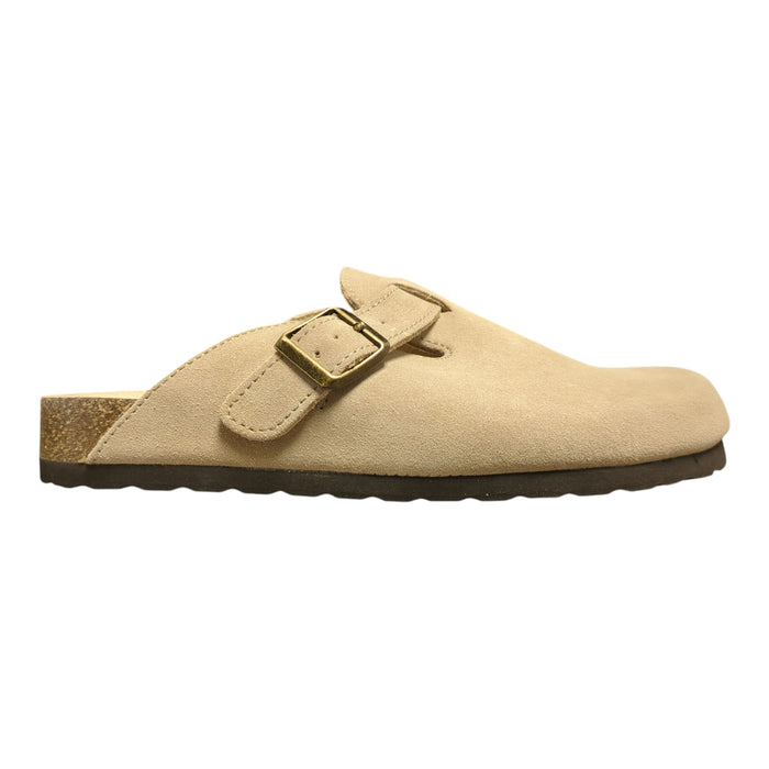 White Mountain Women's Genuine Suede Adjustable Buckle Slip-on Clog