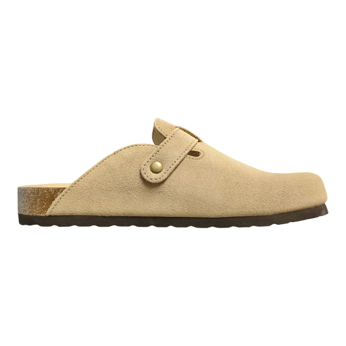 White Mountain Women's Genuine Suede Adjustable Buckle Slip-on Clog