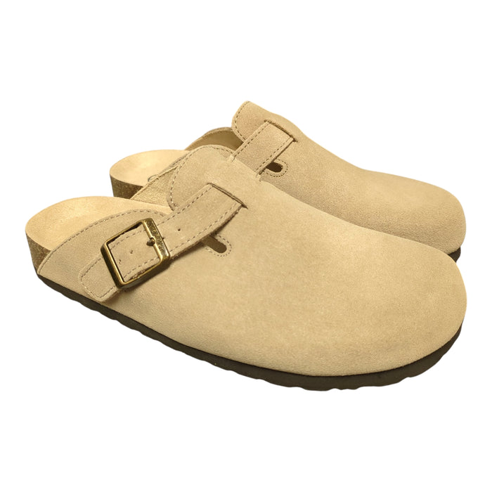 White Mountain Women's Genuine Suede Adjustable Buckle Slip-on Clog