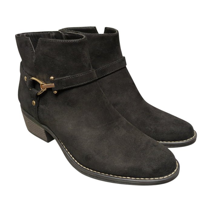 White Mountain Women's Faux Suede Zip-Up Ankle Boot