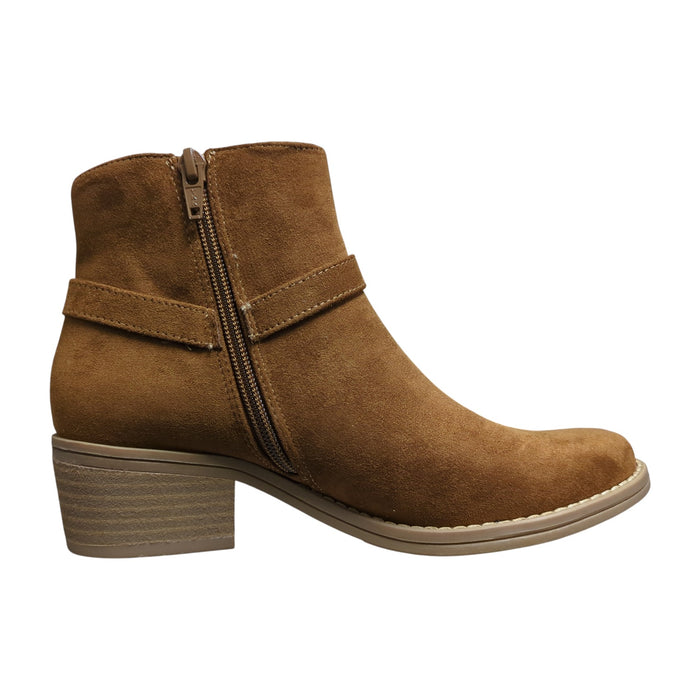 White Mountain Women's Faux Suede Zip-Up Ankle Boot