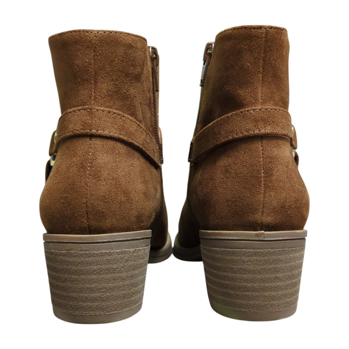 White Mountain Women's Faux Suede Zip-Up Ankle Boot