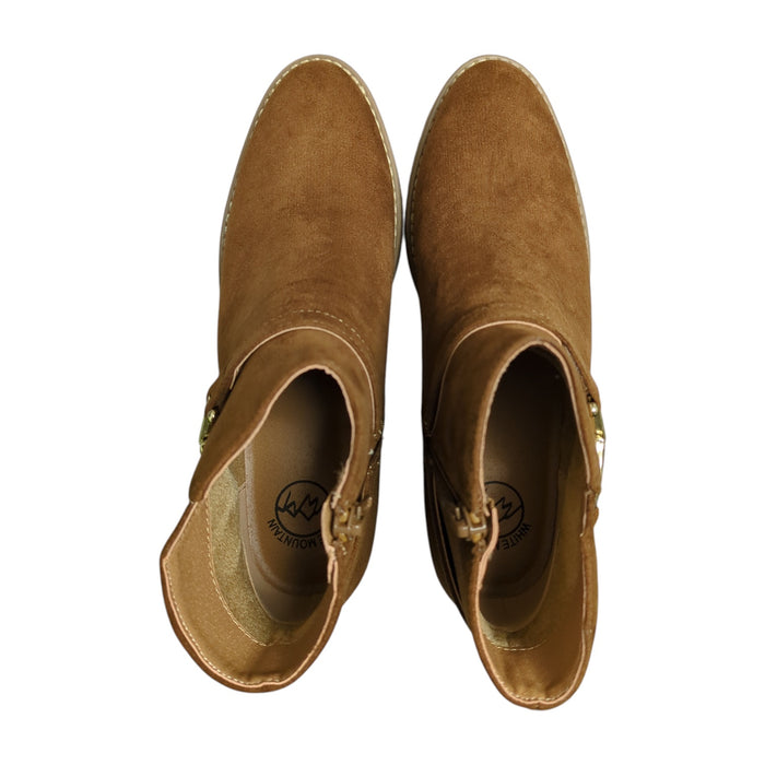 White Mountain Women's Faux Suede Zip-Up Ankle Boot