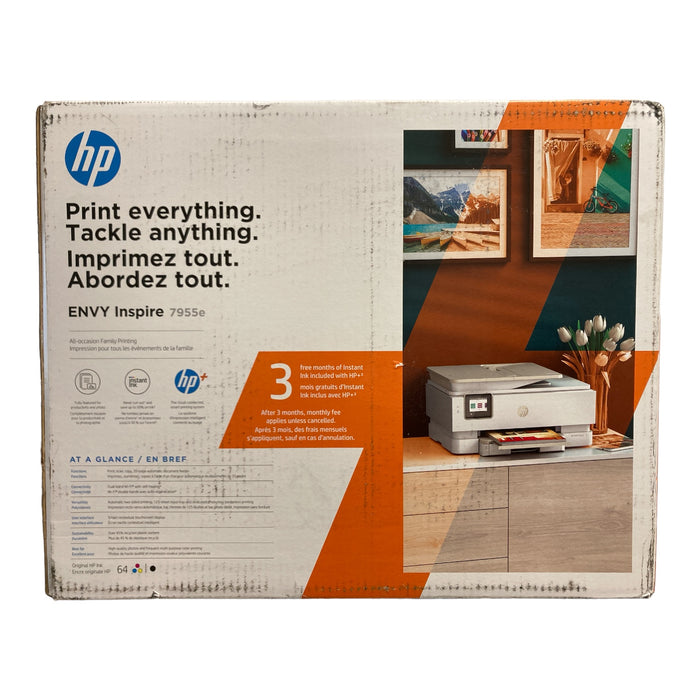 HP ENVY Inspire 7955e All-in-One Printer, Scanner, Copier, White