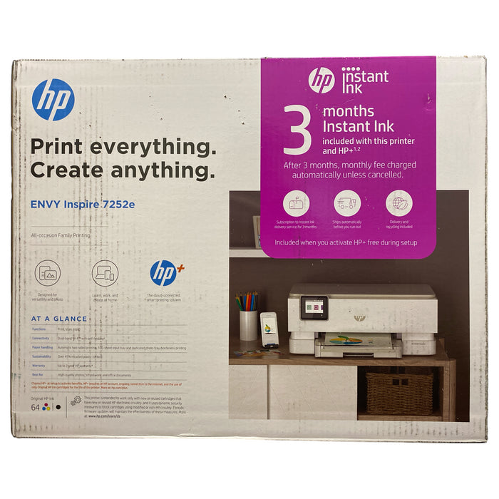 HP Envy Inspire 7252e Wireless All-in-One Inkjet Printer, 2Z1C2A