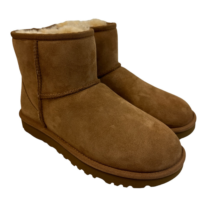 UGG Women's Classic Mini II Sheepskin Ankle Fur Lined Boot, Chestnut, 8