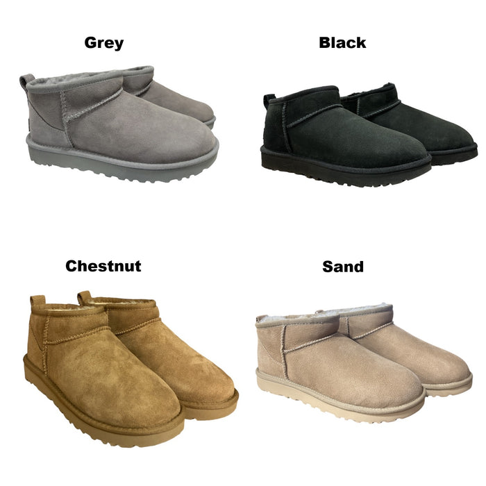 UGG Women's Classic Ultra Mini 3.5" Shaft Suede & Sheepskin Lined Boot