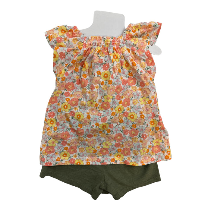 Carter's Baby & Toddler Girl's 2 Piece Short Sleeve Ruffle Top & Short Set