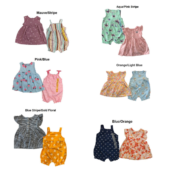 Carter's Girls Toddler 2 Piece Cotton Bodysuit Dress Set