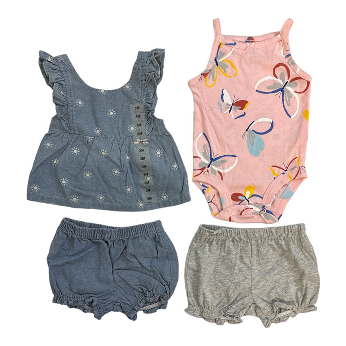 Carter's Baby Girl 4-Piece Mix & Match Sleeveless Tops & Shorts Set