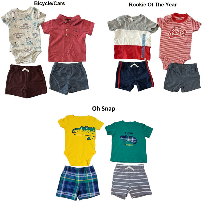 Carter's Baby Boy's 4 Piece Short Sleeve Shirts & Shorts Outfit Sets