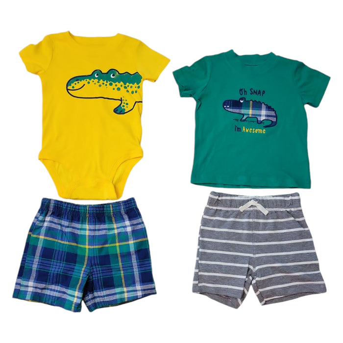 Carter's Baby Boy's 4 Piece Short Sleeve Shirts & Shorts Outfit Sets