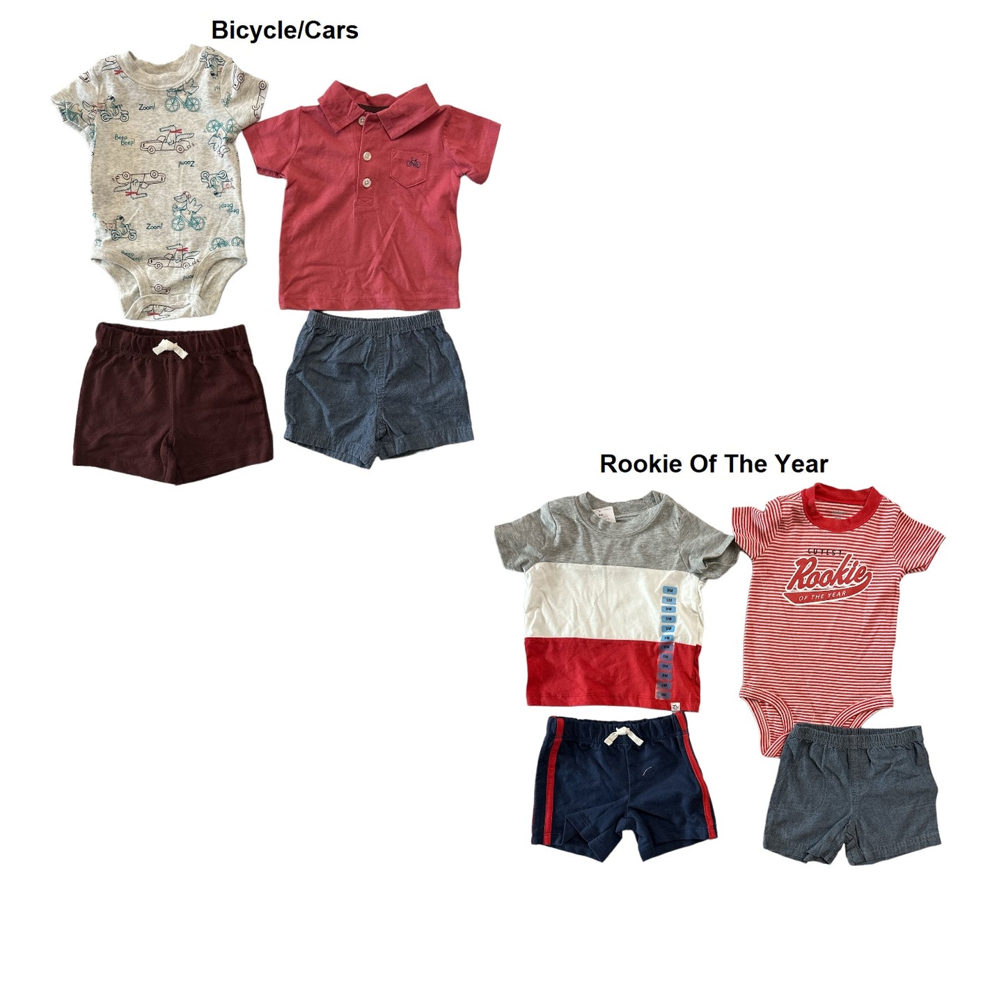 Carter's Baby Boy's 4 Piece Short Sleeve Shirts & Shorts Outfit Sets