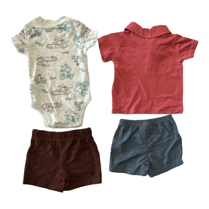 Carter's Baby Boy's 4 Piece Short Sleeve Shirts & Shorts Outfit Sets