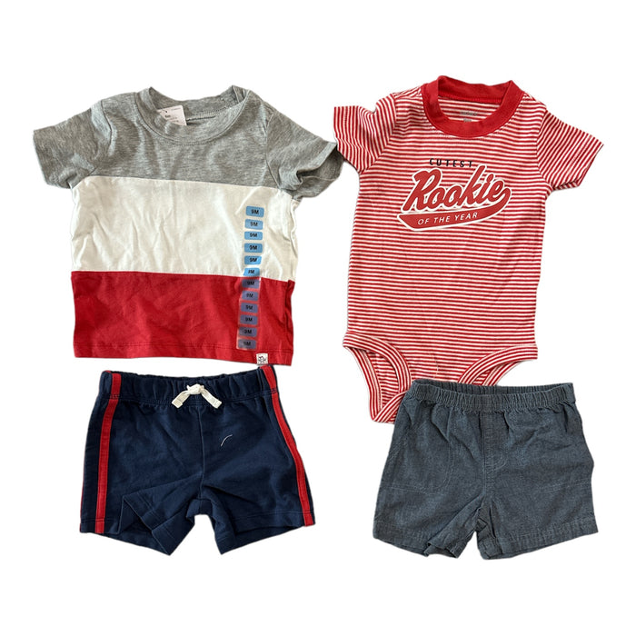 Carter's Baby Boy's 4 Piece Short Sleeve Shirts & Shorts Outfit Sets