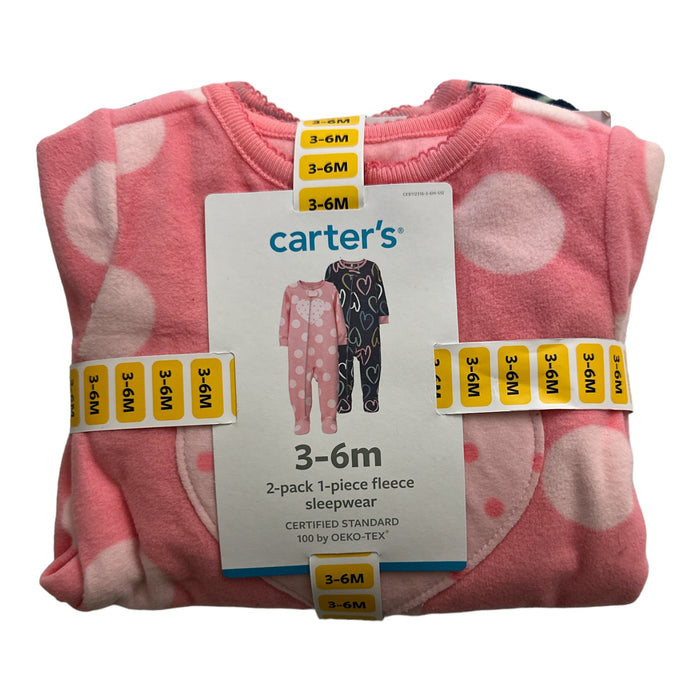 Carter's Baby Girl's 2-Pack Fleece Footed Full-Zip Pajamas