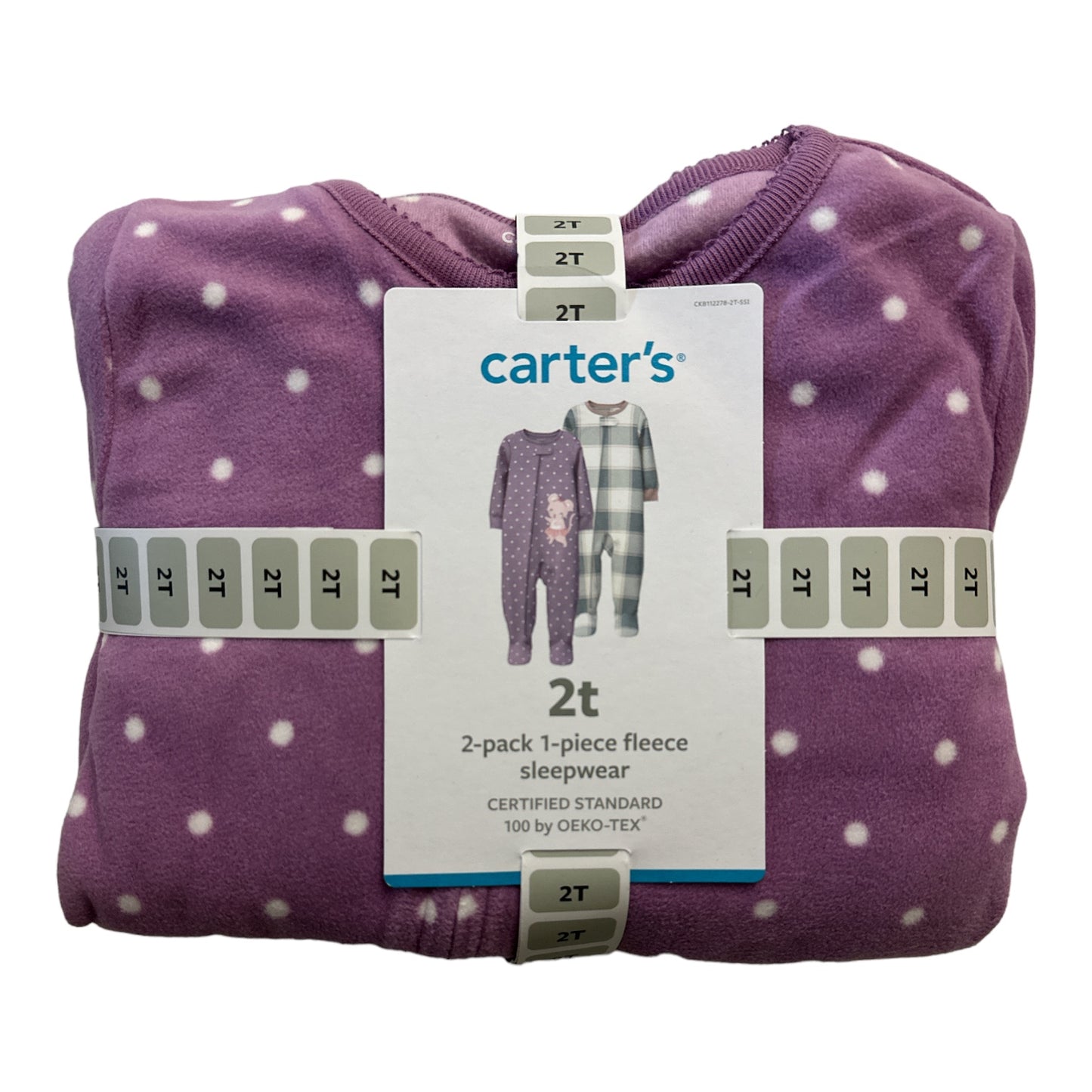 Carter's Baby Girl's 2-Pack Fleece Footed Full-Zip Pajamas