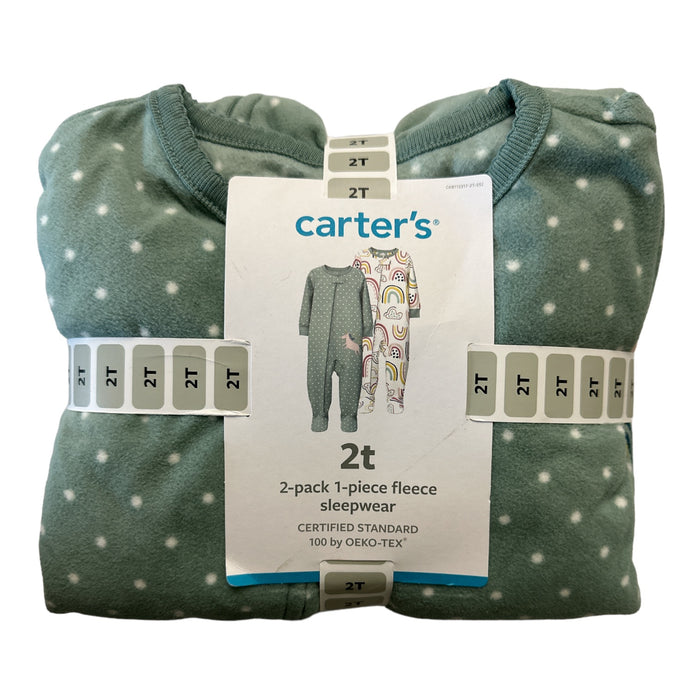 Carter's Baby Girl's 2-Pack Fleece Footed Full-Zip Pajamas