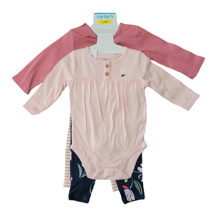 Carter's Baby Girl's 4-Piece Long Sleeve Bodysuits & Jogger Pants Set