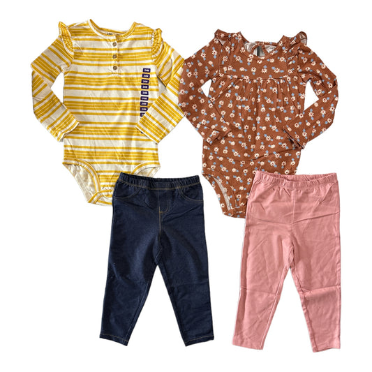 Carter's Baby Girl's 4-Piece Long Sleeve Tops & Pants Playwear Set