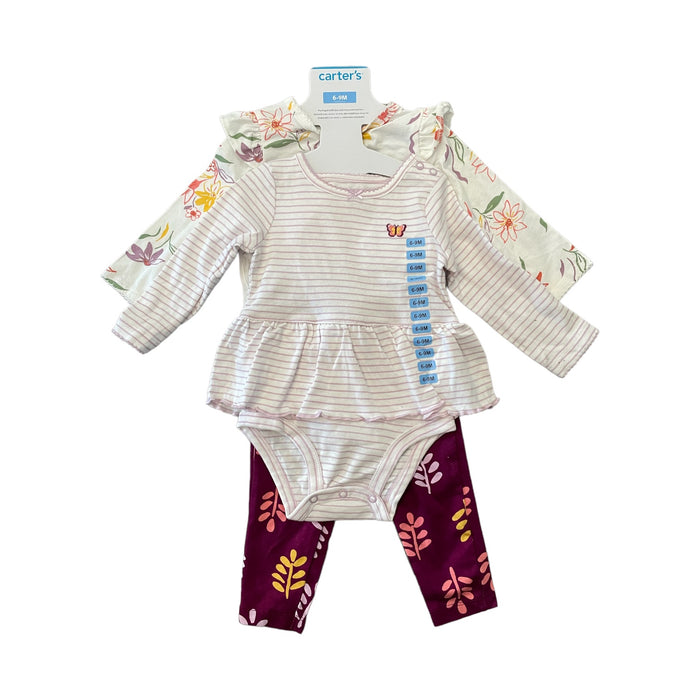 Carter's Baby Girl's 4 Piece Long Sleeve Body Suits & Leggings Set