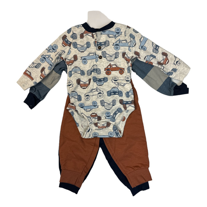 Carter's Baby Boy's 4-Piece Long Sleeve Bodysuits & Jogger Pants Set