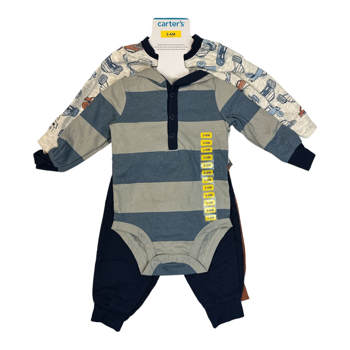 Carter's Baby Boy's 4-Piece Long Sleeve Bodysuits & Jogger Pants Set