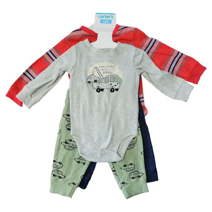 Carter's Boy's Baby & Toddler 4 Piece Long Sleeve & Jogger Pant Warm Outfit Set